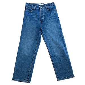 Levi's Ribcage Straight Ankle Jeans Classic Blue Size 29  w29 l27